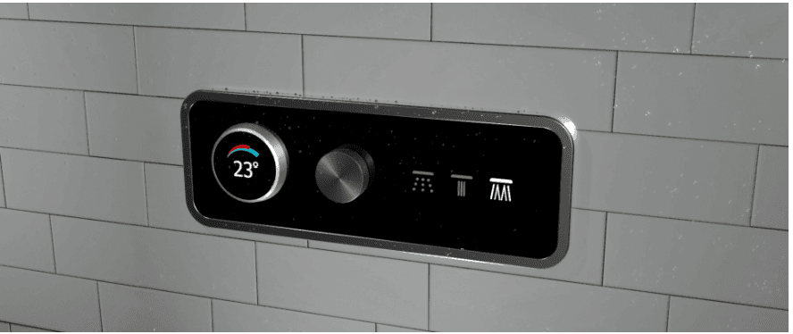 Wall control panel with a display encoder